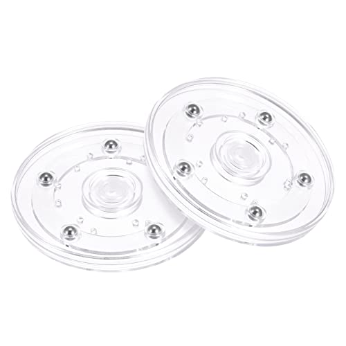 ◆商品名：uxcell ターンテーブルホルダー ディスプレイ回転スタンド ディスプレイターンテーブル 鋼球ベアリング付き レイジースーザン キッチンコーナーキャビネット用 100mm クリア 2個入りプラスチック製のターンテーブルスイベルは、アートやクラフト、ケーキディスプレイ、ステレオ、キッチンのモデル用キッチン調味料ジャー配置回転トレイまたはディスプレイベース、キッチンの手工芸品など、冷蔵庫、クラフトまたはホビールーム、バスルームキャビネットなどに適しています。ステレオスピーカーや電子機器など、保管とアクセスがより便利になります。耐荷重：20kg未満、サイズ：12mm x 100mm(H x D）；パッケージ数量：2個この回転式スタンドは主にアクリル製で、耐久性があり、信頼性が高く、変形や破損が起こりにくく、自宅に長期間使用できます。製品の背面にあるボールはスチール製です。パネルを回転スタンドのターンテーブルの上に置き、製品を表示します。360°回転し、必要に応じて任意の角度を選択します。購入前にサイズと耐荷重を確認してください。これは何ですか？プラスチック製のターンテーブルスイベルは、アートやクラフト、ケーキのディスプレイ、ステレオ、キッチンの調味料ジャーの配置回転トレイまたはモデルのディスプレイベース、キッチンの手工芸品など、冷蔵庫、クラフトまたはホビールーム、バスルームキャビネットなどに適しています。ステレオスピーカーや電子機器など、保管とアクセスがより便利になります。何か入手できますか？耐荷重：20kg未満、サイズ：12mm x 100mm(H x D）；パッケージ数量：2個この商品の利点はありますか？この回転式スタンドは主にアクリル製で、耐久性があり、信頼性が高く、変形や破損が起こりにくく、自宅に長期間使用できます。製品の背面にあるボールはスチール製です。どうやって使いますか？パネルを回転台のターンテーブルの上に置き、製品を表示します。360°回転し、必要に応じて任意の角度を選択します。注意すべきことありますか？購入前にサイズと耐荷重を確認してください。