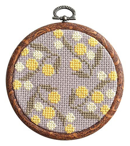 オリムパス製絲 クロスステッチキット &Botanical ミモザ 7562 専用フープ付