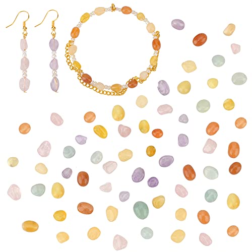 PH PandaHall 天然石 ビーズ 6種 ミックスビーズ 60個 ラッキーブレスレット 封入 不規則な宝石ビーズ ハンドメイド ジュエリー用 アクセサリーパーツ 手作り素材 5~10mm