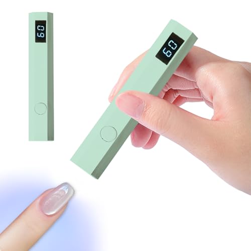 aninako ネイルライト ハンディ 充電式 LED & UV 硬化ライト ジェルネイル レジン トップコート 対応 セルフネイル 携帯 速乾 2階段タイマー (グリーン)