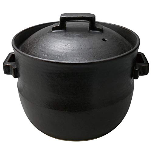 スズ木 萬古焼 ごはん 土鍋 4合 黒 2061-4028 2300ml