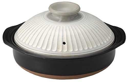 銀峯陶器 土鍋 菊花 粉引 8号 2-3人用 約1900ml 直火対応 萬古焼 日本製 91081