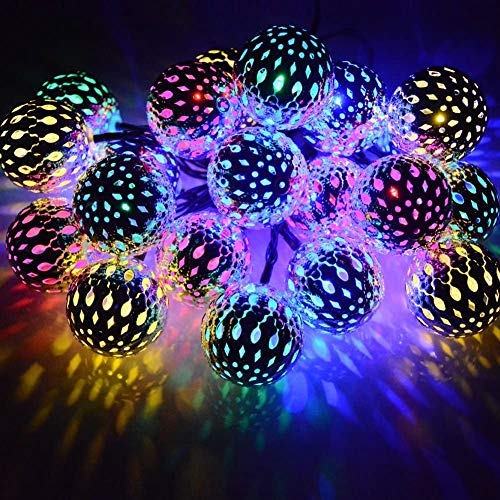MOTOSTAR 屋外のソーラーストリングライト 20led 5m LEDイルミネーションライト 8種の点灯モード 夜間自動点灯 キャンプ ライト ガーランドライト IP65防水 クリスマス/パーティー/新年/祝日/室外/