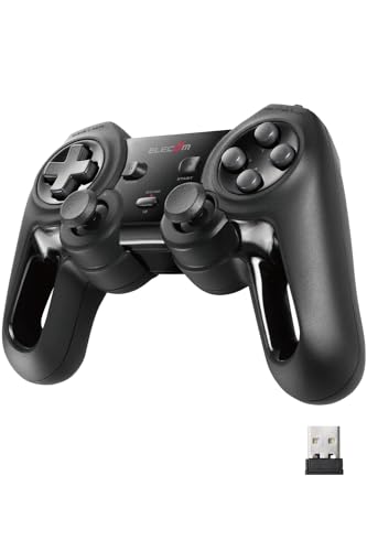 エレコム ワイヤレス ゲームパッド 13ボタン Xinput 振動 連射 高耐久 ブラック JC-U4113SBK