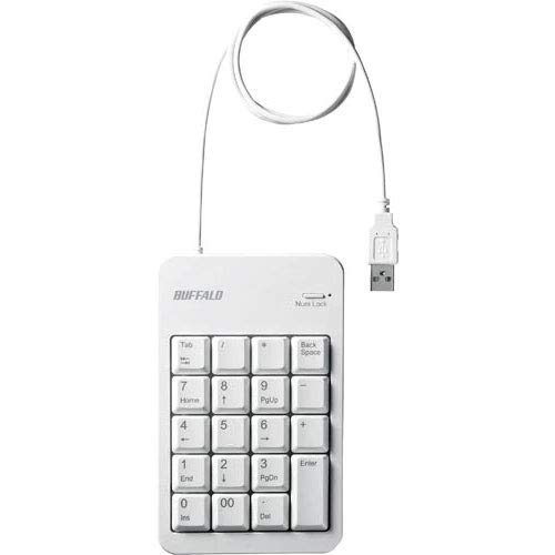 バッファロー 有線テンキーボード Tabキー付き ホワイト