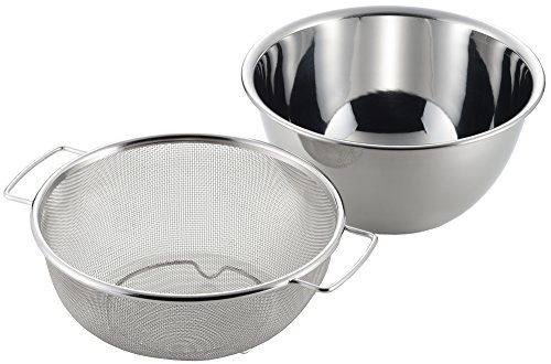 ヨシカワ 水切りしやすい ザル ・ ボール セット ステンレス 深型ボウル 手付きザル 燕三条 日本製 SJ1992