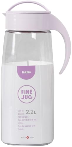 タケヤ化学工業 TAKEYA ファインジャグ 2.2L ソフトパープル 耐熱100度 横置きOK 広口でお手入れ簡単