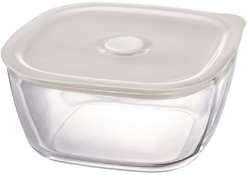 HARIO(ハリオ) 日本製 耐熱ガラス製 密閉保存容器・角 1200ml BUONO kitchen KSTM-120-TW クリア