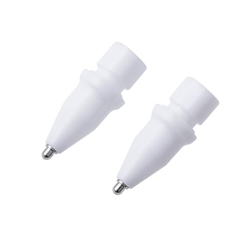 エレコム Apple Pencil 専用 交換ペン先 [第1世代 第2世代 USB-C 対応] 2個セット 金属製 極細 太さ1mm 接地点とのズレを軽減 視差改善モデル ホワイト P-TIPAP05