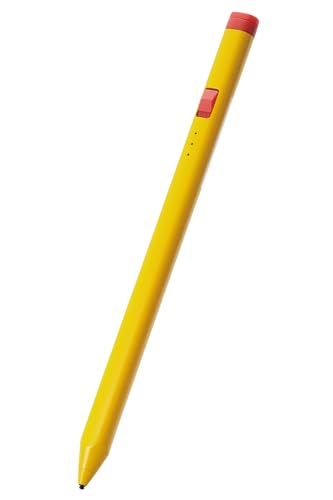 エレコム タッチペン スタイラス 鉛筆型 三角 リチウム充電式 汎用 磁気吸着 USB-C充電 ペン先交換可能 ペン先付属なし イエロー P-TPACSTEN02YL