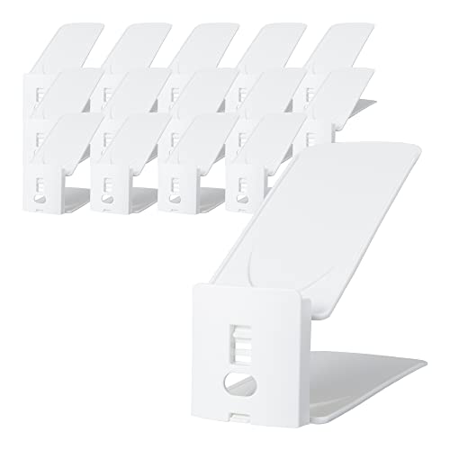 Garments Storage Implements - ライクイット (like-it) 靴収納 省スペース 収納量2倍 くつホルダー 高さ調節 機能付き 【15個セット】 1個あたり約幅10x奥27.2x高10~18.5cm ホワイト 日本製 スニーカー収納 男女兼用