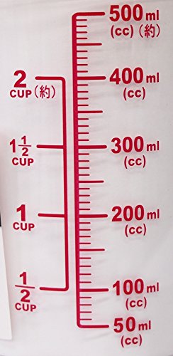 パール金属 ENJOY KITCHEN 大きい目盛 耐熱計量カップ 500ml 【日本製】 C-4742
