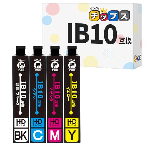 【インクのチップス】 カードケース互換 IB10 IB10CL4A 4色パック エプソン(EPSON)用 互換インクカートリッジ ＜残量検知対応＞＜日本製添加剤を使用＞＜ブラックは顔料インク＞ 対応機種 : ビ