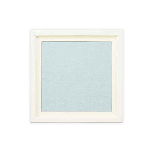 やのまん(Yanoman) 木製パズルフレーム スクエアパズル専用フレーム ホワイト (25×25cm) セルカバー (透明シート) UVカット (紫外線カット)仕様 リバーシブルカラー台紙 吊りひも付き パネル 額