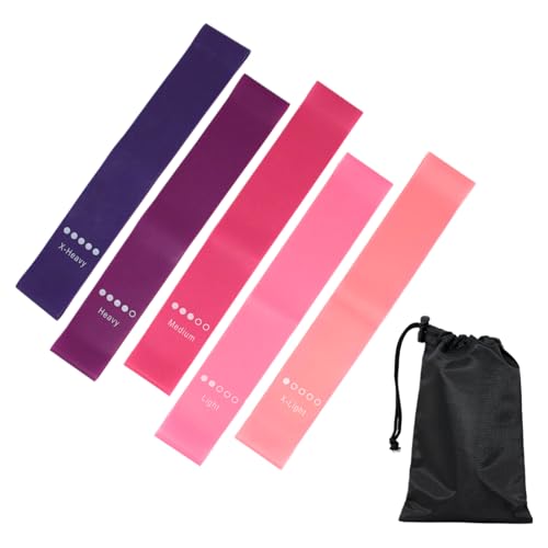 MILASIC エクササイズバンド 5本セット 強度別 トレーニングバンド ゴムバンド ラテックス製 フィットネスチューブ ストレッチ 筋トレ ダイエット ヨガ ヒップアップ 美尻 自宅トレ 携帯収納