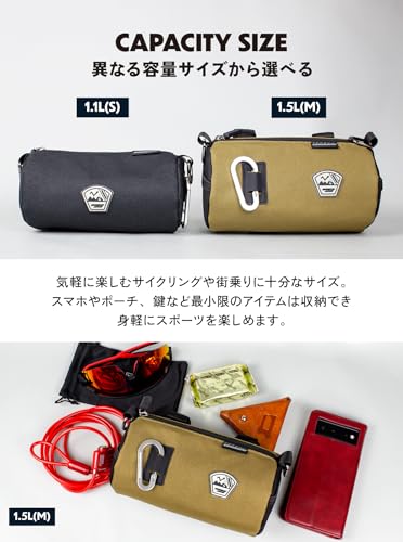 GORIX(ゴリックス)フロントバッグ ロードバイク 自転車 小型 アウトドア コンパクト ふろんとばっぐ (KARA) ハンドルバッグ おしゃれ ミニベロ クロスバイク 自転車バッグ (オリーブxブラック