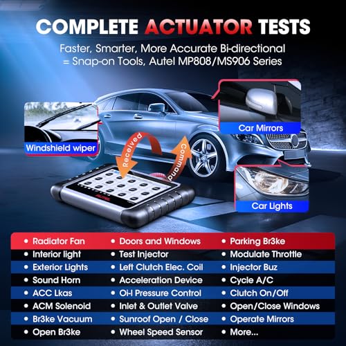 Autel MaxiCOM MK808S OBD2 �� ���ǵ� ���ܸ� �����ƥ��֥ƥ��� 28�ʾ���ƥʥ󥹵�ǽ��� �������ƥ���� IMMO/EPB/BMS/SAS/TPMS/AutoVIN/ABS�֥꡼�ǥ���(���ꥸ�ʥ�) ���Ѹξ���ǵ�