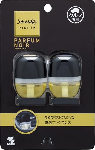 サワデー 車用 パルファム ノアール 消臭芳香剤 クリップタイプ 6ml×2個パック