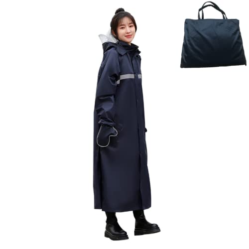[JYZ] レインコート ロング レディース カッパ メンズ レインポンチョ バイク レインウエア リュック対応 手袋付き レインスーツ 雨具 雨合羽 大きいツバ 自転車 高視認性 収納袋付き 完全防