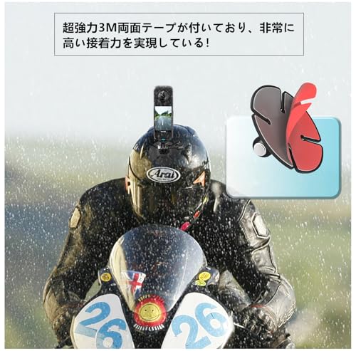 SHEAWA カメラ用粘着式マウントベース マウントアダプター ヘルメット 平面も曲面も固定可能 for DJI Osmo Pocket3/Insta360 GO Ultra/GO 3S/GO3/X5/X4 Air/X4/X3/Ace Pro2/Osmo Action 5 Pro/4/Gopro Hero13/12/11など対応 角