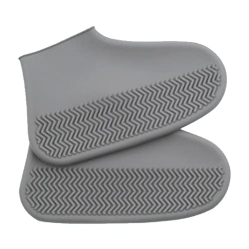 [RemarksJapan] レインシューズ グレー カバー シリコン 靴の上から履くだけ 防水シューズカバー 男女兼用