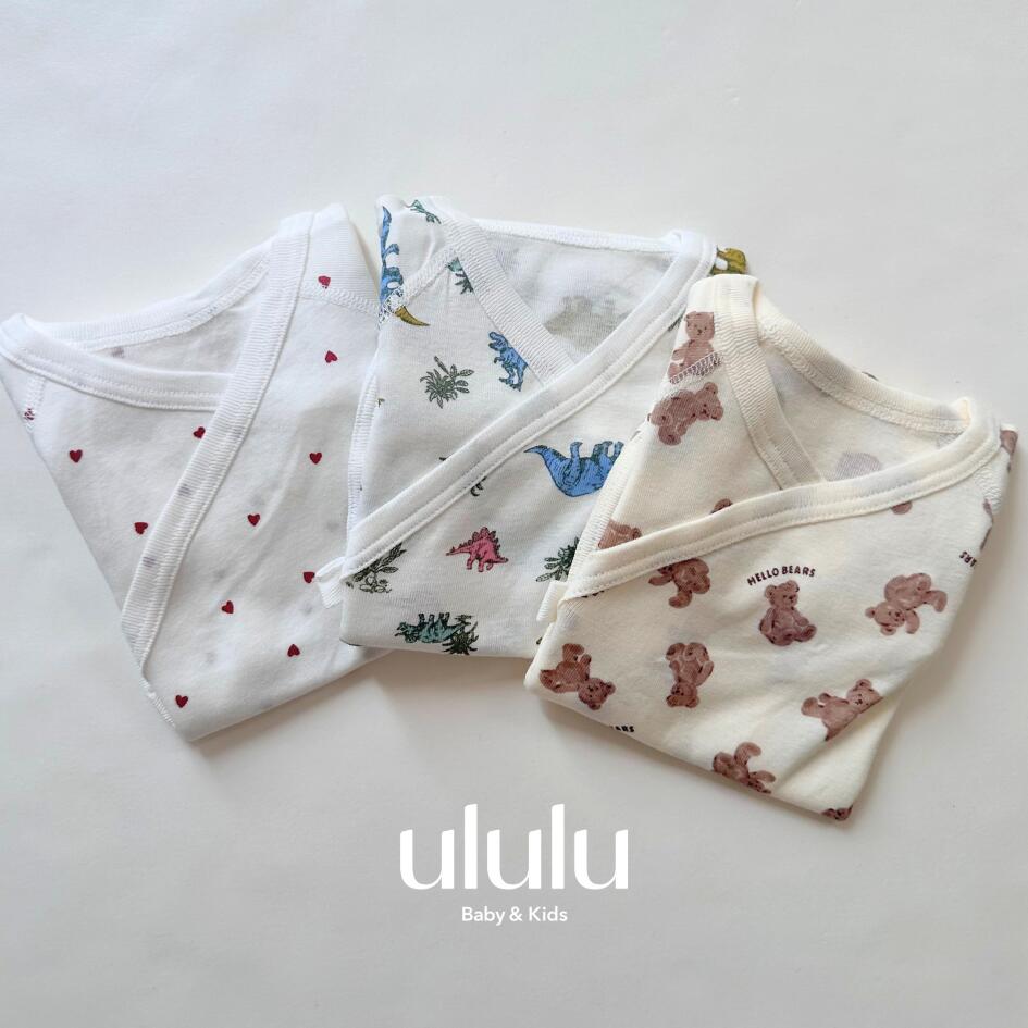 【送料無料 】ボディ肌着 【長袖】ベビー服 女の子 男の子 ululu　肌着 赤ちゃん ベビー肌着 ベビー 　おしゃれ シンプル 綿100　コットン　 ナチュラル かわいい お着がえ 韓国 韓国子供服 男の子