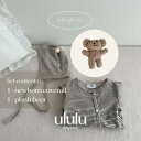 NEW【送料無料】newborn bear set 子供服 ululu ベビー服 女の子 男の子 ベビーセット ボーダー ぬいぐるみ カバーオール ロンパース ...