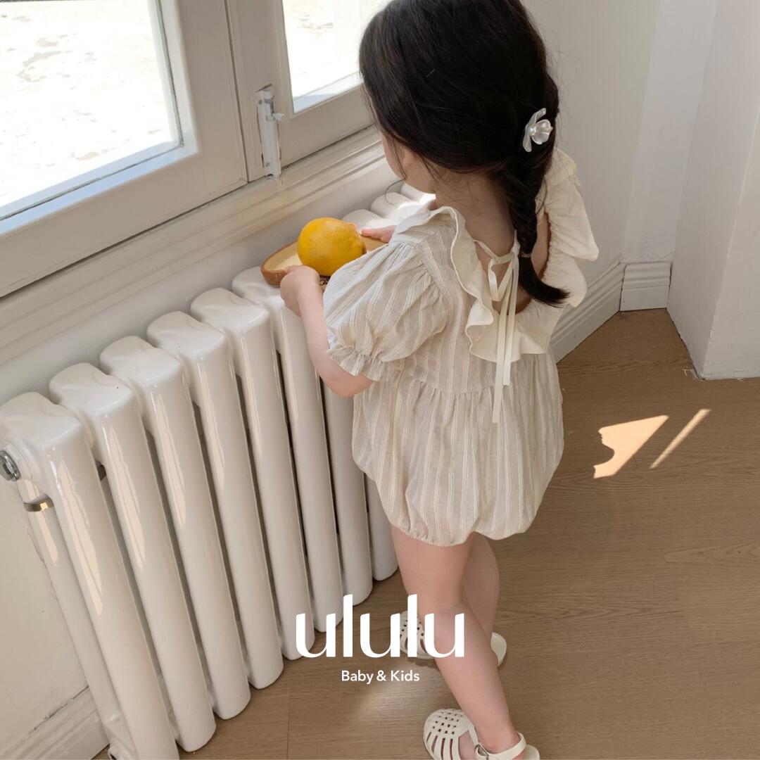 【BLACK FRIDAY 特別SALE】NEW【送料無料】クラシックフリルカラーロンパース 子供服 ベビー服 女の子 男の子 ululu ロンパース ホワイト フラワー ロンパース レース フリル