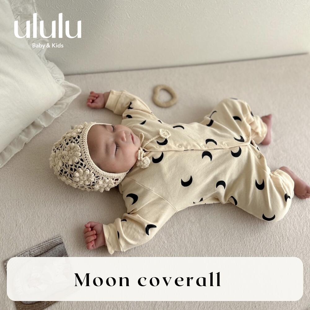 NEW【送料無料】ムーンカバーオール 子供服 ベビー服 女の子 男の子 ululu ムーン アイボリー ドレス カバーオール 出産祝い ギフト ロンパース