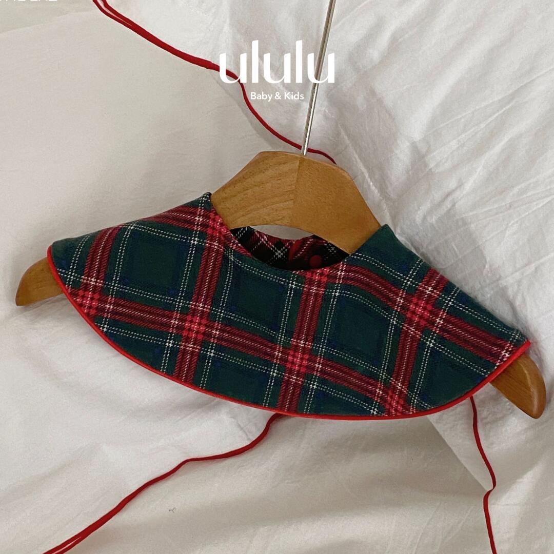 NEW【送料無料】チェックスタイ レーストップス 子供服 ベビー服 女の子 男の子 ululu スタイ チェック