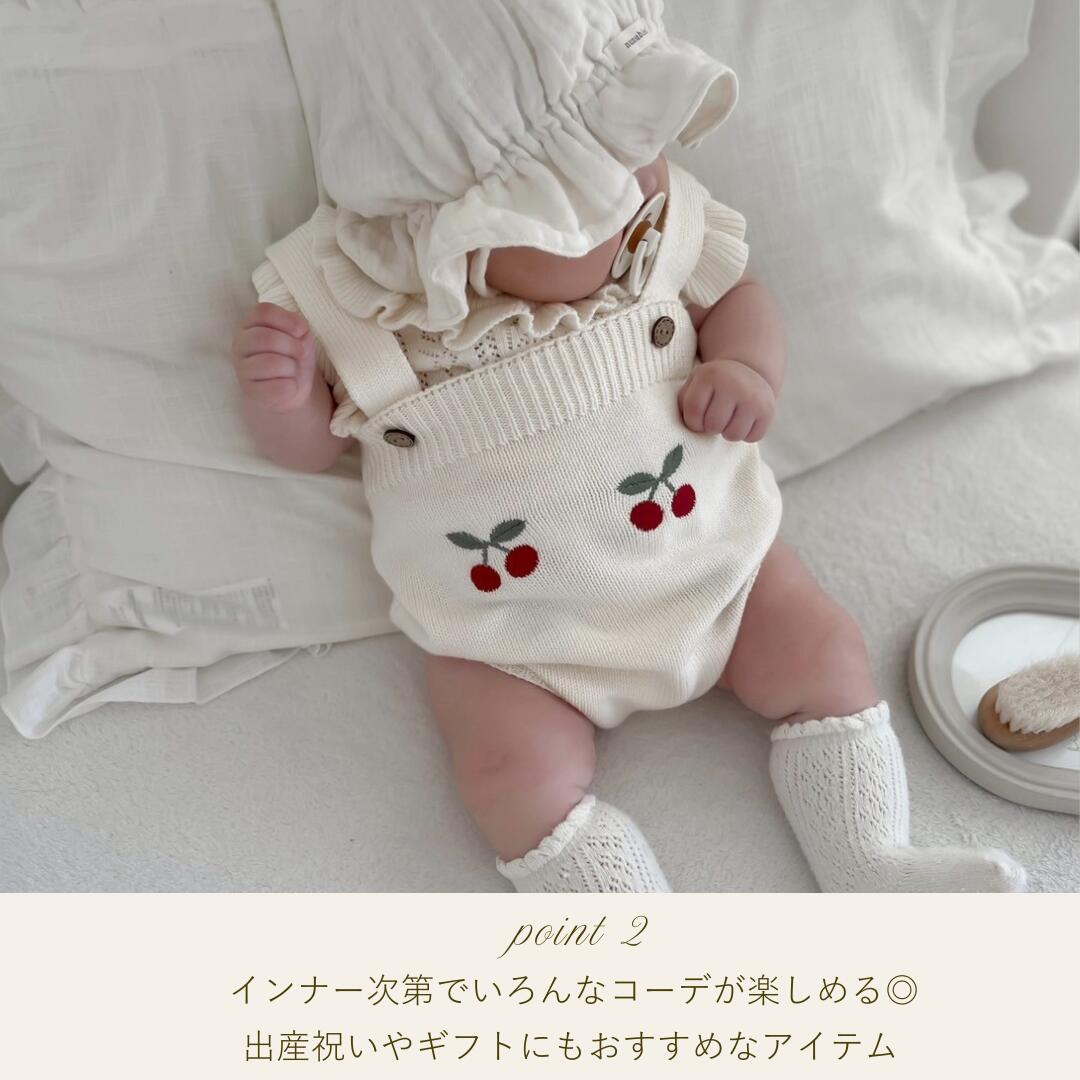 NEW【送料無料】チェリーロンパース 子供服 ベビー服 女の子 男の子 ululu さくら...