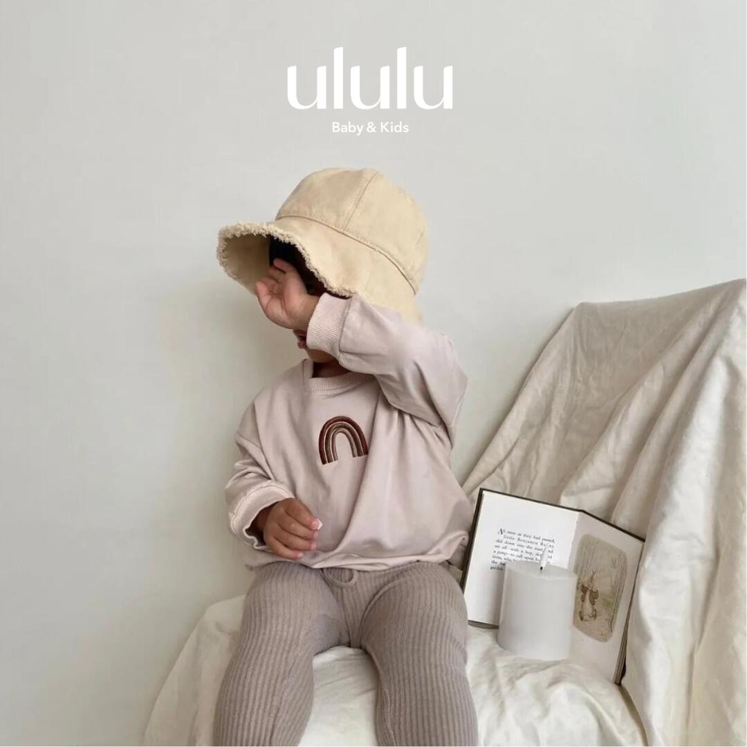 ＼マラソン限定SALE／【送料無料】にじスウェット 男の子 女の子 おしゃれ シンプル 出産祝い 赤ちゃん ベビー　ギフト おしゃれ かわいい 女の子 男の子 子供服 人気 韓国ベビー服 ベビー服 韓国ベビーのサムネイル