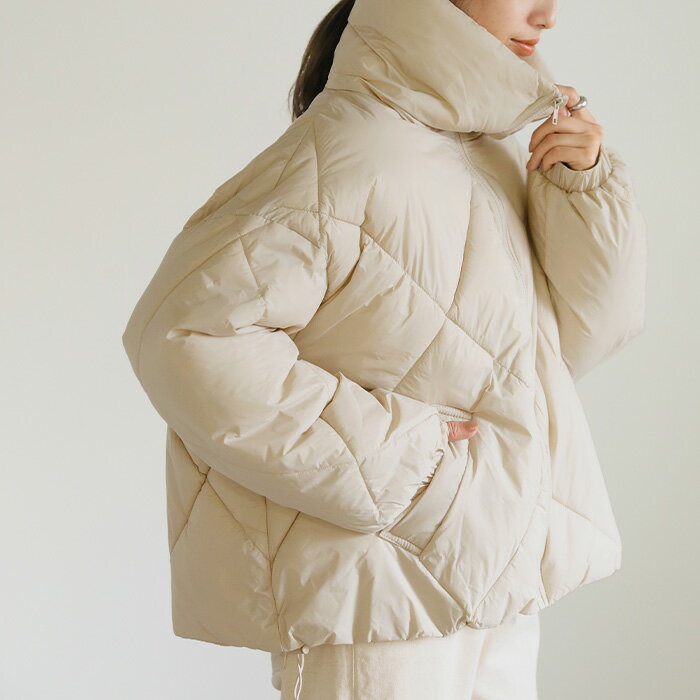 ★期間限定P3倍【SELECT MOCA★NEW OPEN】ハイネックキルティングダウンショートブルゾン / レディース 秋冬 冬 中綿アウター ボリューム ビッグシルエット オーバーサイズ 前開き アウター ダウン セレクトモカ selectmocaのサムネイル