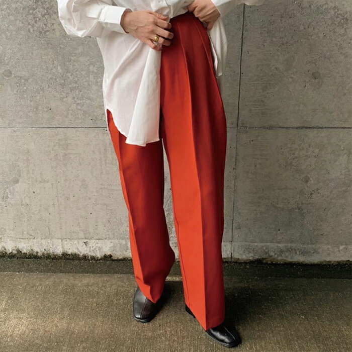 【30日限定1,000円OFFクーポン】【クーポン利用で50％OFF】ダブルタックルーズデザインパンツ / レディース 春 ワイドパンツ スラックス セレクトモカ selectmoca セレクトモカバイソン SONさん コラボ by SON select moca モカのサムネイル