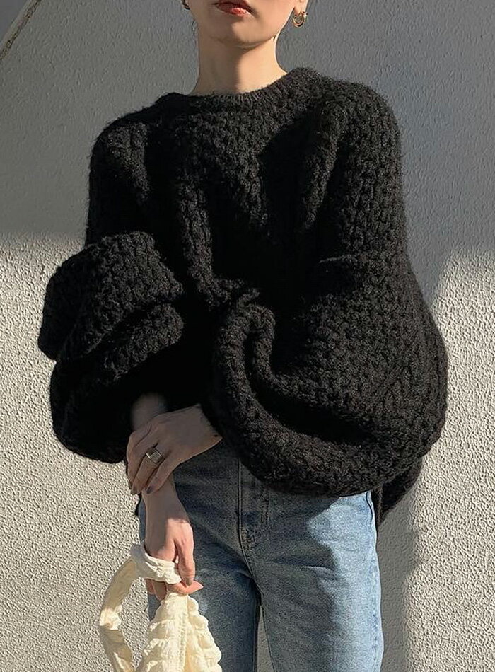 【期間限定30%OFF】オーバーサイズハニカムニット / レディース 秋 冬 ボリュームニット ドルマンニット セレクトモカ selectmoca コラボ by SON select moca