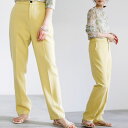 【Rakuten限定】シンプルテーパードパンツ / レディース スラックス テーパード ハイウエスト カラーパンツ 後ろウエストゴム センタープレス 美シルエット セレクトモカ selectmoca