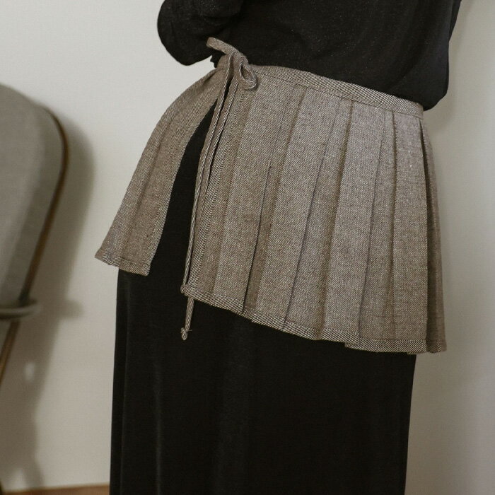 【4日(木)20:00〜3時間限定店内全品20％OFF】ツイードプリーツベルト / レディース 秋冬 プリーツベルト ツイードベルト レイヤードベルト セレクトモカ selectmocaのサムネイル