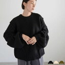 オーバーボリュームスリーブニット / レディース 秋 冬 ボリューム ショートニット ドルマンニット カラー ケーブルニット ニット プルオーバー セレクトモカ selectmoca select moca モカ