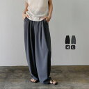 カットジョーゼットバルーンスラックス / レディース ハイウエスト スラックス バルーンシルエット タックパンツ ワイドパンツ 美シルエット セレクトモカ se...