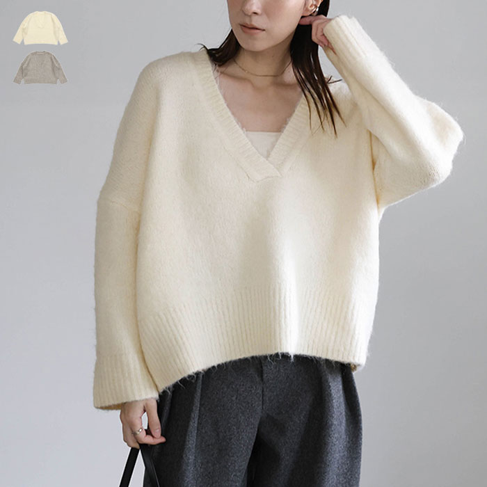 【4日(木)20:00〜3時間限定店内全品20％OFF】ウール混Vネックトップス / レディース 秋 冬 ウール混 Vネックニット レイヤード セレクトモカ selectmocaのサムネイル
