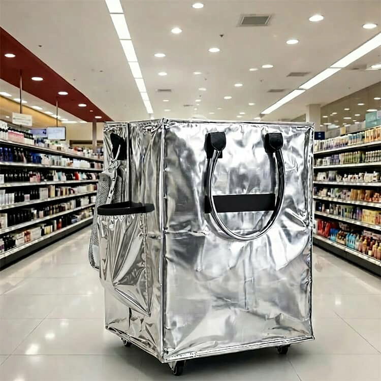 セレクトストア 安心堂のショッピングバッグ 再利用可能 折りたたみ エコフレンドリーカバン ショッピングカート ショッピングラック 大容量 買い物カート 防水 ショッピングバッグ 持ち運び可能 食品保存 高齢者 旅行 キャンプに最適 手動式 家庭用｜アングル2