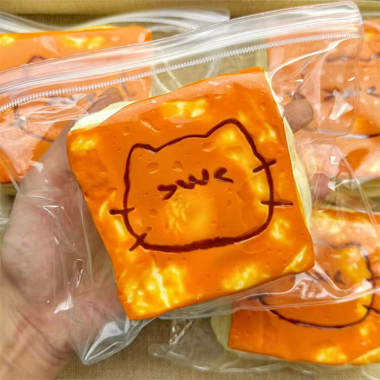セレクトストア 安心堂のもっちり スクイーズ もちもち パン ケーキおもちゃ パン シリコーン スイーツ 猫 柔らかい 濃厚 握る玩具 ストレス解消 暇つぶし 不安軽減 感覚おもちゃ 子ども 大人｜アングル2
