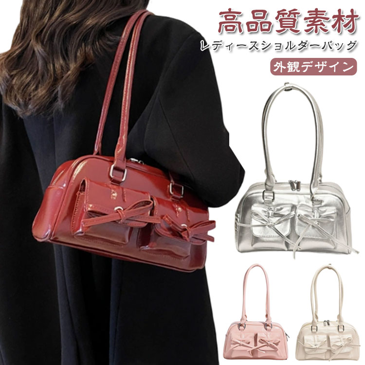 ショルダーバッグ レディース トートバッグ 蝶ネクタイ PU 合皮 レザー調 おしゃれ かわいい 小さめ ハンドバッグ 高校生 おしゃれ 女性用 上品 きれいめ かわいい フェイク 高級感 レディースバッグ 通学 通勤 トート バッグ OL 普段使い