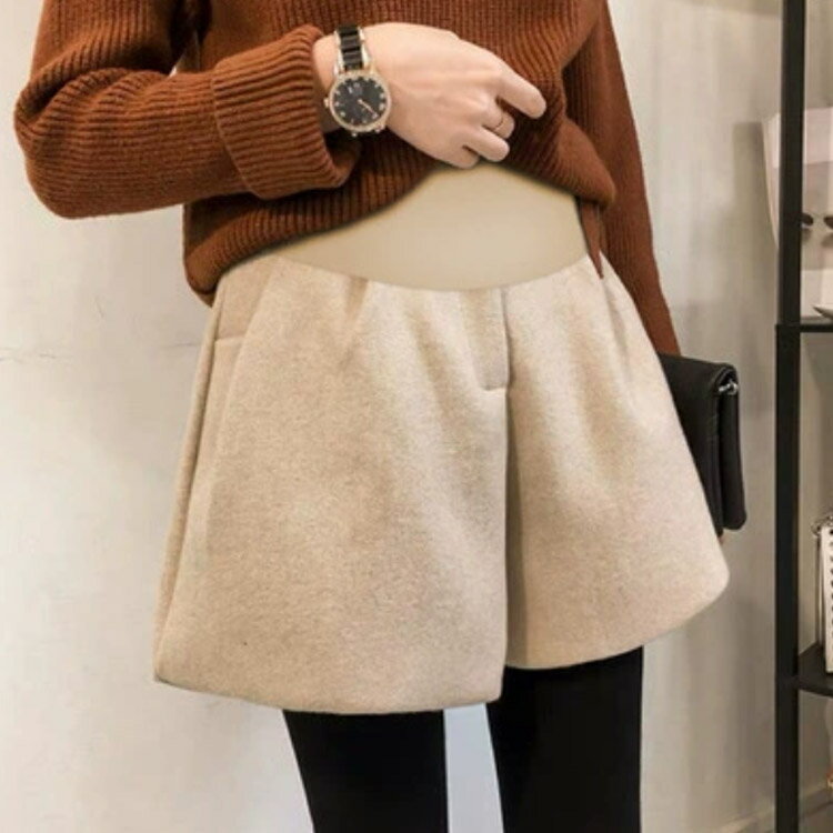 マタニティ ショートパンツ 秋 冬 秋冬 冬用 厚手 レディース 妊婦 短パン ワイド...
