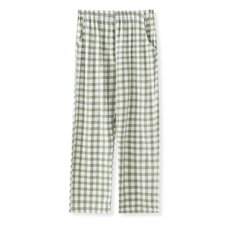 綿95% パンツ レディース ルームパンツ チェック柄 コットン パジャマ パンツ ルー...