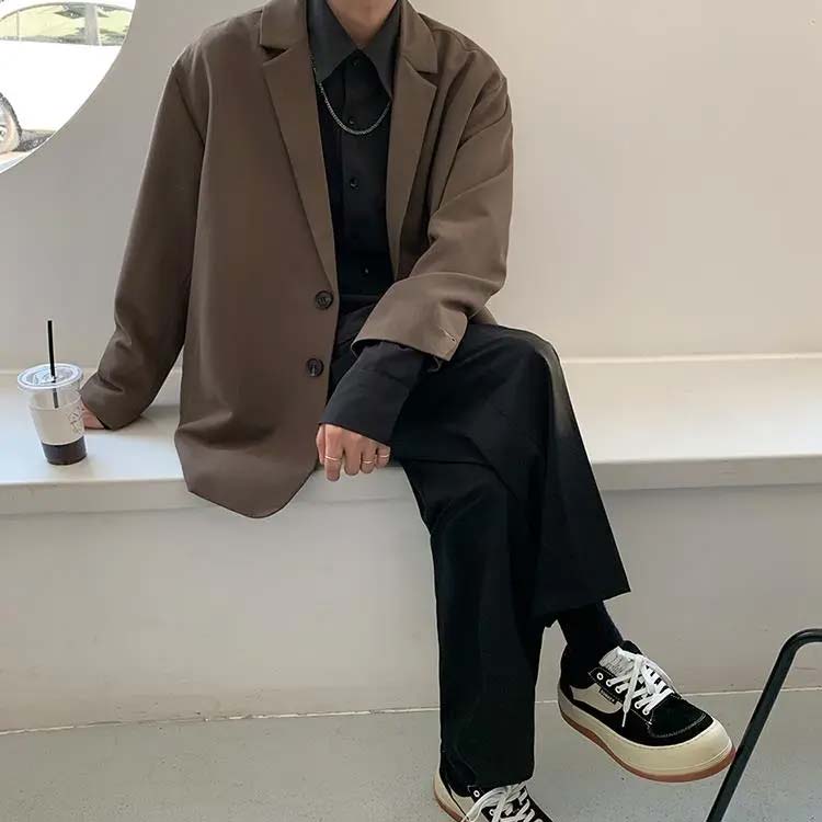 メンズレザージャケットメンズ アメリカン レトロ バーン スタイルの ショート PU レザー スプライシング ラペル ジャケット メンズ 秋 オールド マネー スタイル ルーズ ワークウェア コート トレンド