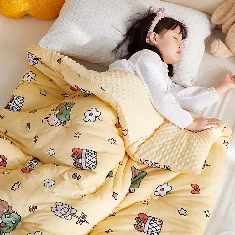 キッズ 掛ふとん 厚手 子供用 子供用 掛け布団 エコダウン掛布団 掛け毛布 冬用布団 女の子 男の子 アニマル柄 ふわふわ 暖かい 肌掛け布団 軽量 エコダウン 毛布 冬 秋冬 寝具 120*150cm 洗える 丸洗い [2]