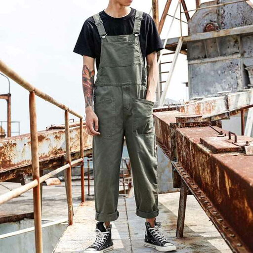 【中古】【輸入品・未使用】カーハート Carhartt メンズ リラックスフィット ダックビブ オーバーオール ブラウン 40 x 30