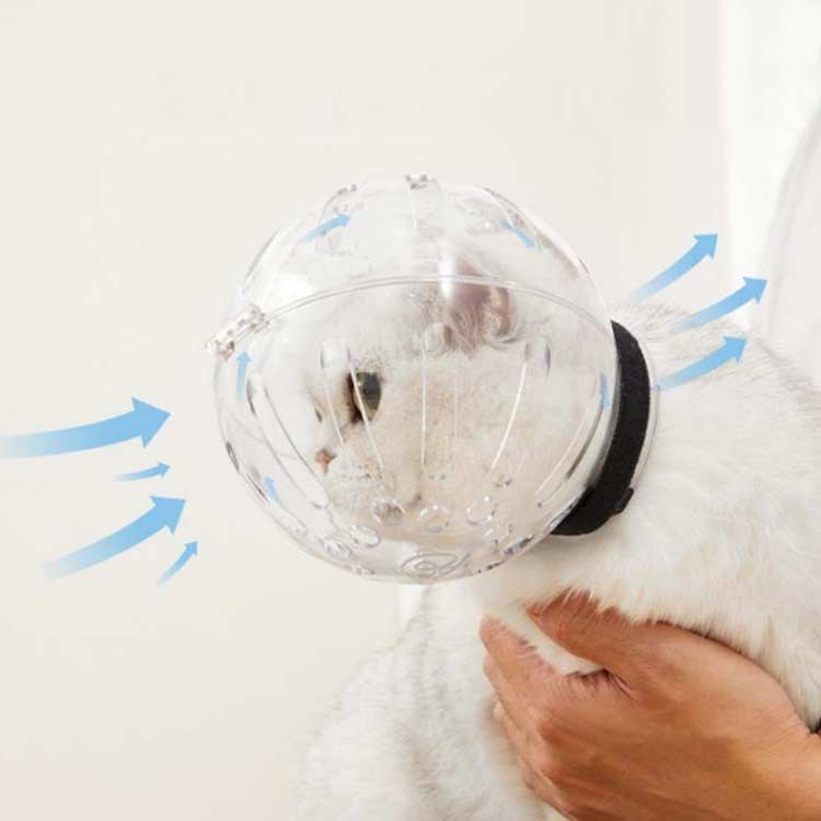 セレクトストア 安心堂の猫 口輪 ペットマスク 透明 拾い食い防止 宇宙ヘッドギア口輪 爪切り補助用 ネコ 猫 猫用マスク ペットシャワー 拾い食い防止 透明 ねこ 爪切り補助具 猫 美容 噛みつき防止 耳掃除 傷舐め防止｜アングル3