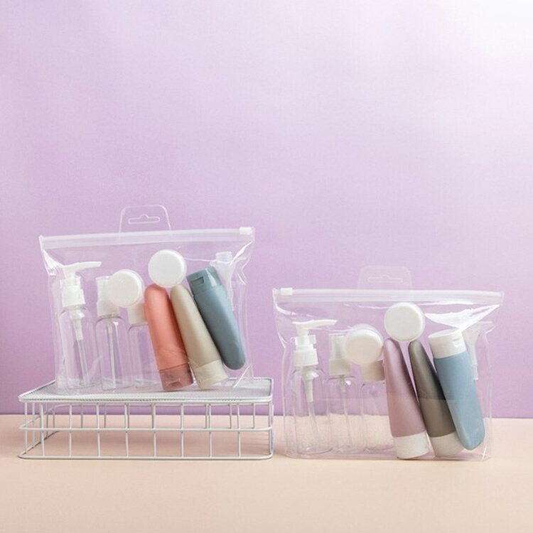 【11点セット】 詰め替え パウチ容器 透明ポーチ付き トラベルボトル 化粧水 乳液 クリーム シャンプー 旅行用小分け容器 漏れない 携帯便利 小分けボトル 温泉 サウナ ジム 出張 旅行用品 selectstore-ansindo-10004467 セレクトストア 安心堂 サンプル画像3